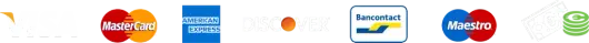 Betaalmogelijkheden: Visa, Mastercard, Bancontact